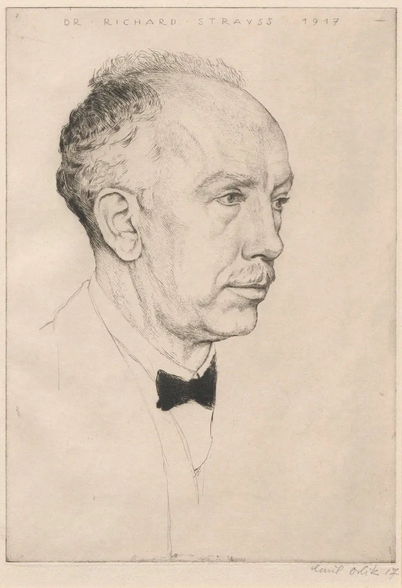 Dr Richard Strauss by Emil Orlik - Canvas Print