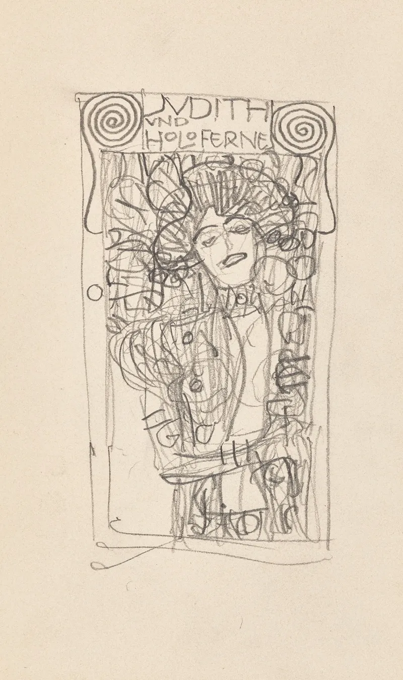 Draft For The Painting Judith I by Gustav Klimt - Canvas Print