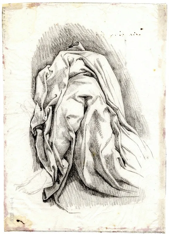 Draperie Op Het Lichaam Van Een Zittende Figuur by David Humbert de Superville - Canvas Print