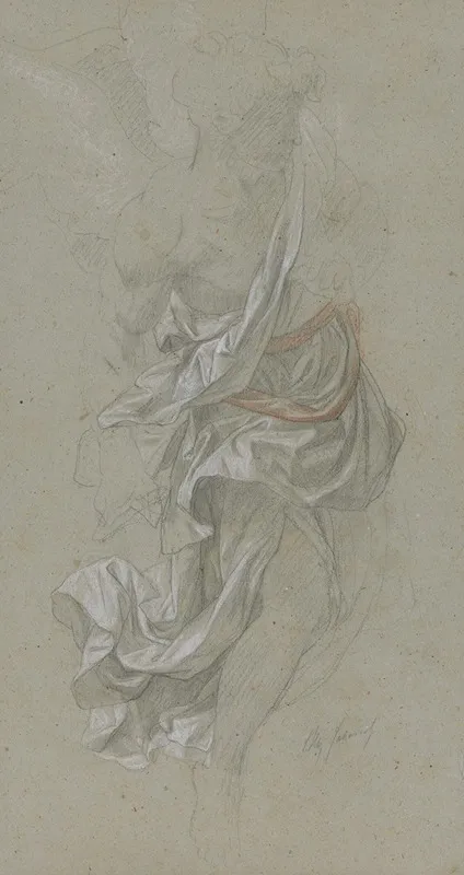 Drapery Study For An Angel Attending God The Father In Le Paradis Perdu Paradise Lost
