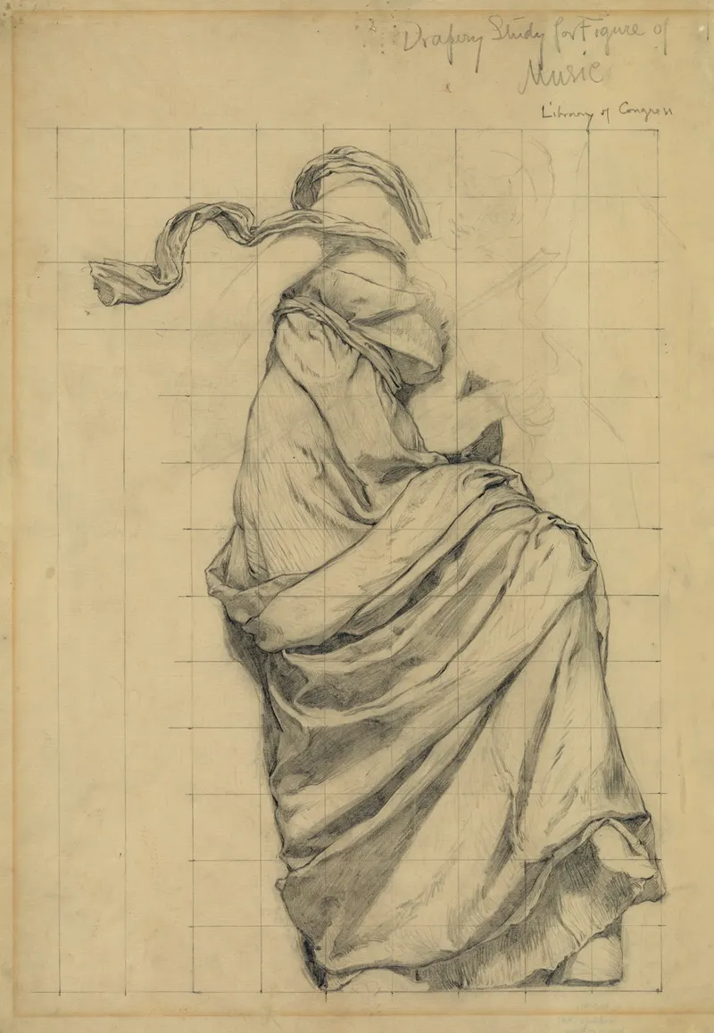Drapery Study For Figure Of Music
