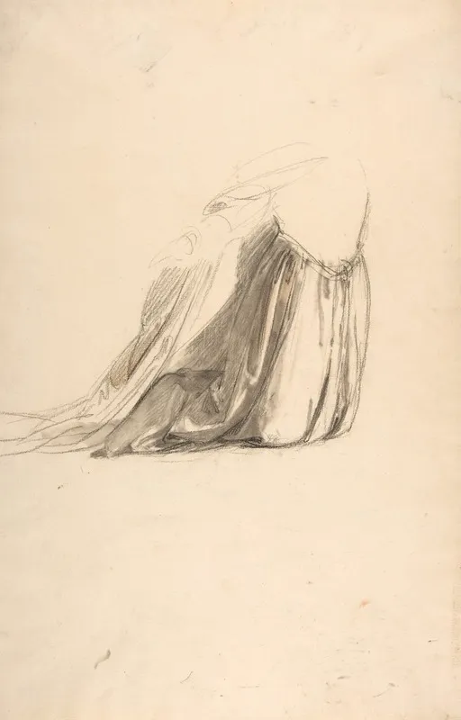 Drapery Study For Sainte Clotilde