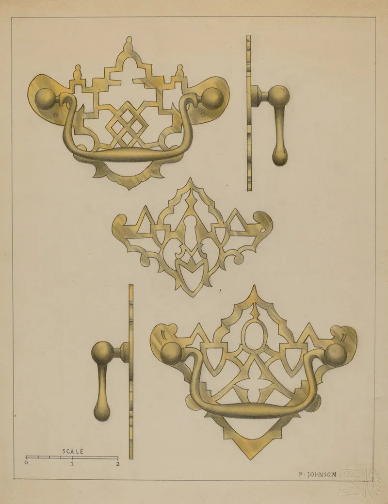 Drawer Pulls And Key Plate