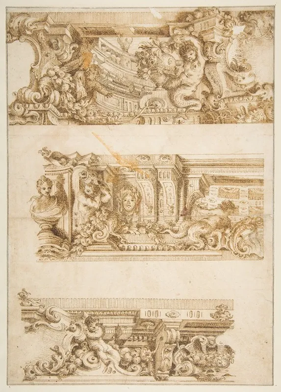 Drawing For Engraving In Raccolta Di Vari Schizzi Venice 1747 After Angelo Rosis
