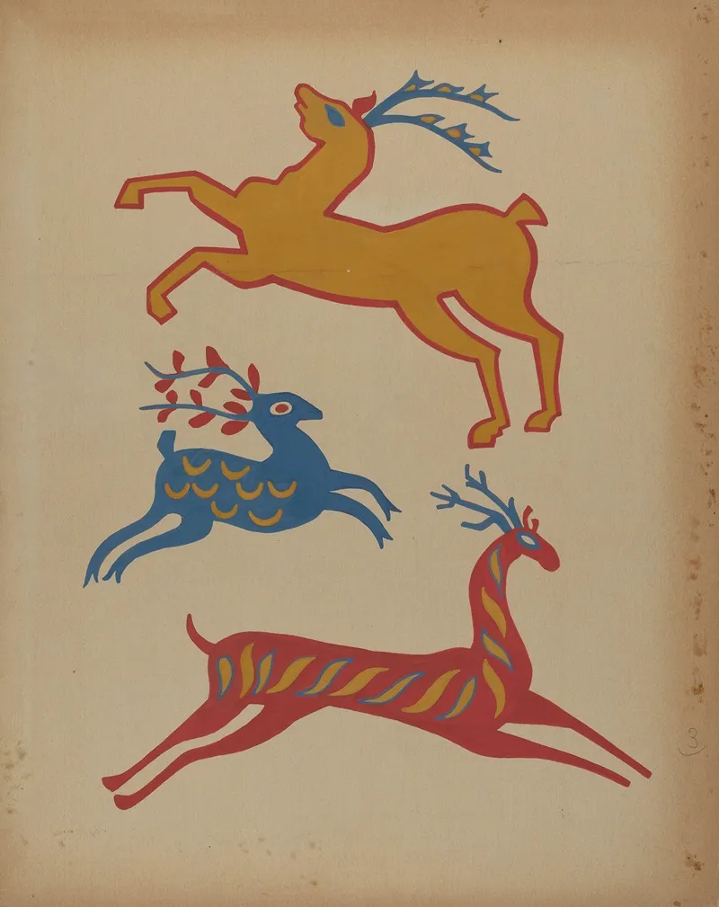 Drawing For Plate 3 From Portfolio Folk Art Of Rural Pennsylvania 2