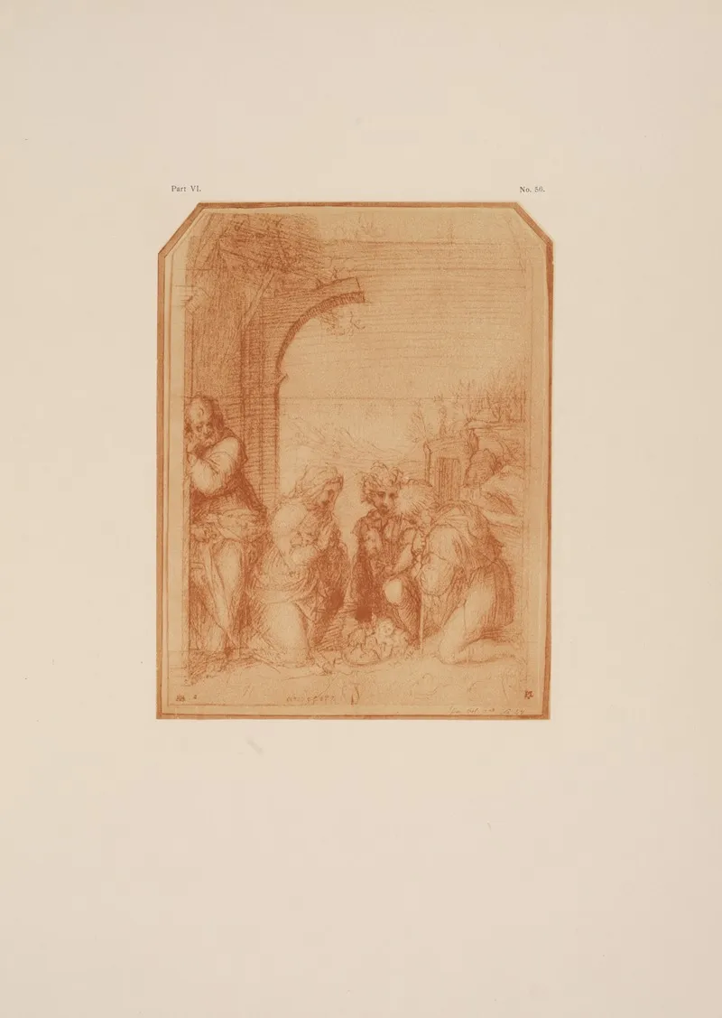 Drawing Of Adoration Of The Shepherds by P. &amp; D. Colnaghi - Canvas Print