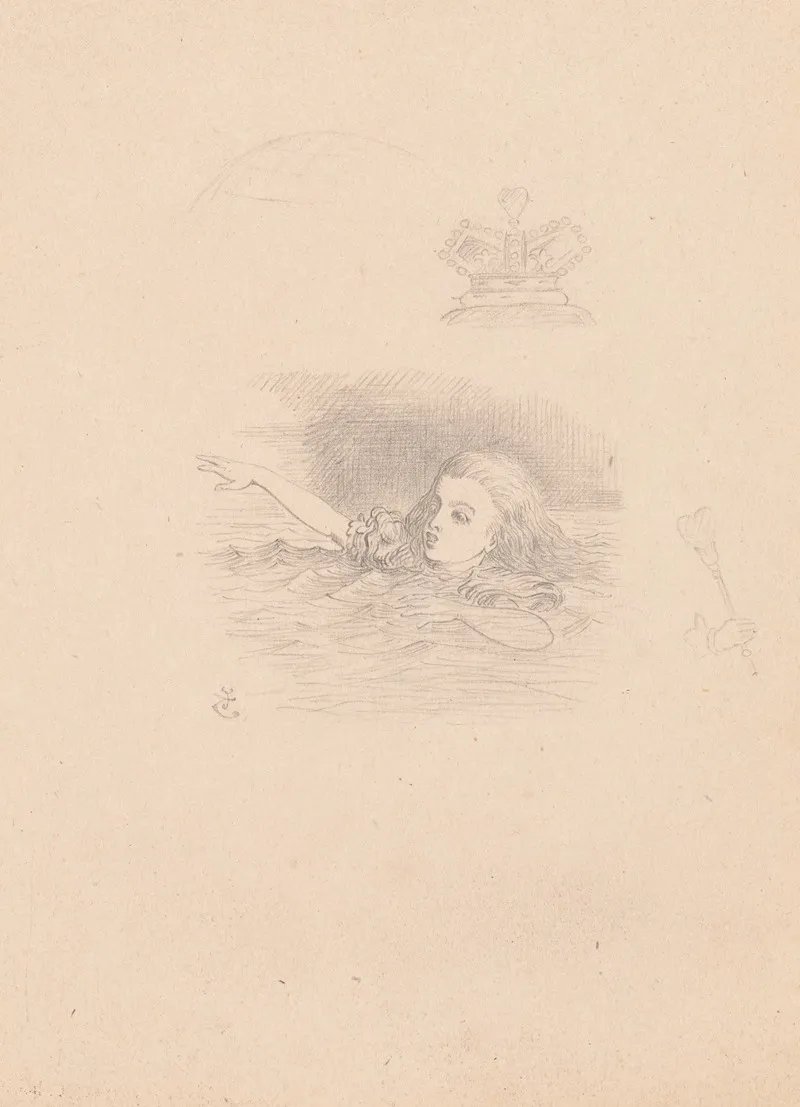 Drawing Of Alice Swimming