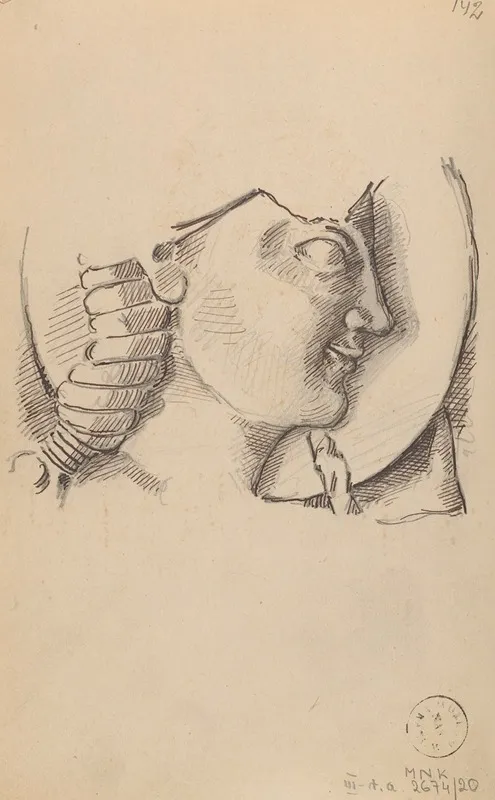 Drawing Of Persephones Head From An Ancient Bas Relief