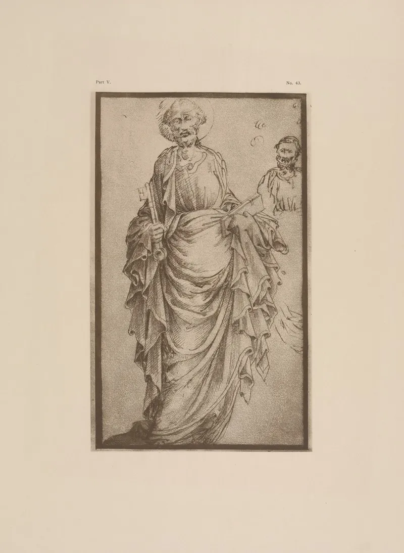 Drawing Of St Peter Holding Keys by P. &amp; D. Colnaghi - Canvas Print