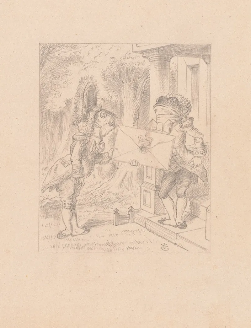 Drawing Of The Fish Footman And The Frog Footman