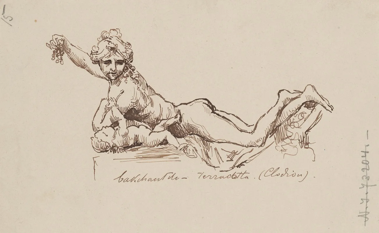 Drawing Of The The Bacchae Sculpture By Claude Michel Clodion 1738 1814