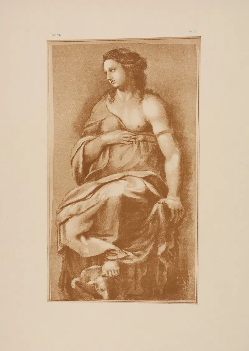 Drawing Of Woman In Drapery by P. &amp; D. Colnaghi - Canvas Print