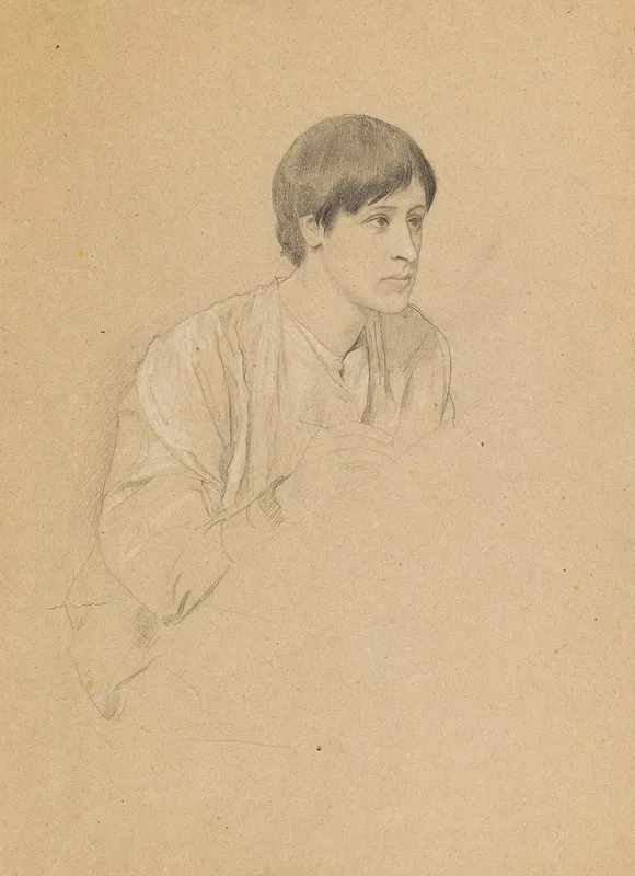 Drawing Young Man by Gustav Klimt - Canvas Print