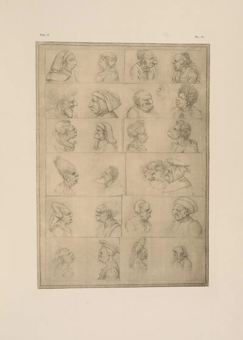 Drawings Of Grotesque Heads by P. &amp; D. Colnaghi - Canvas Print