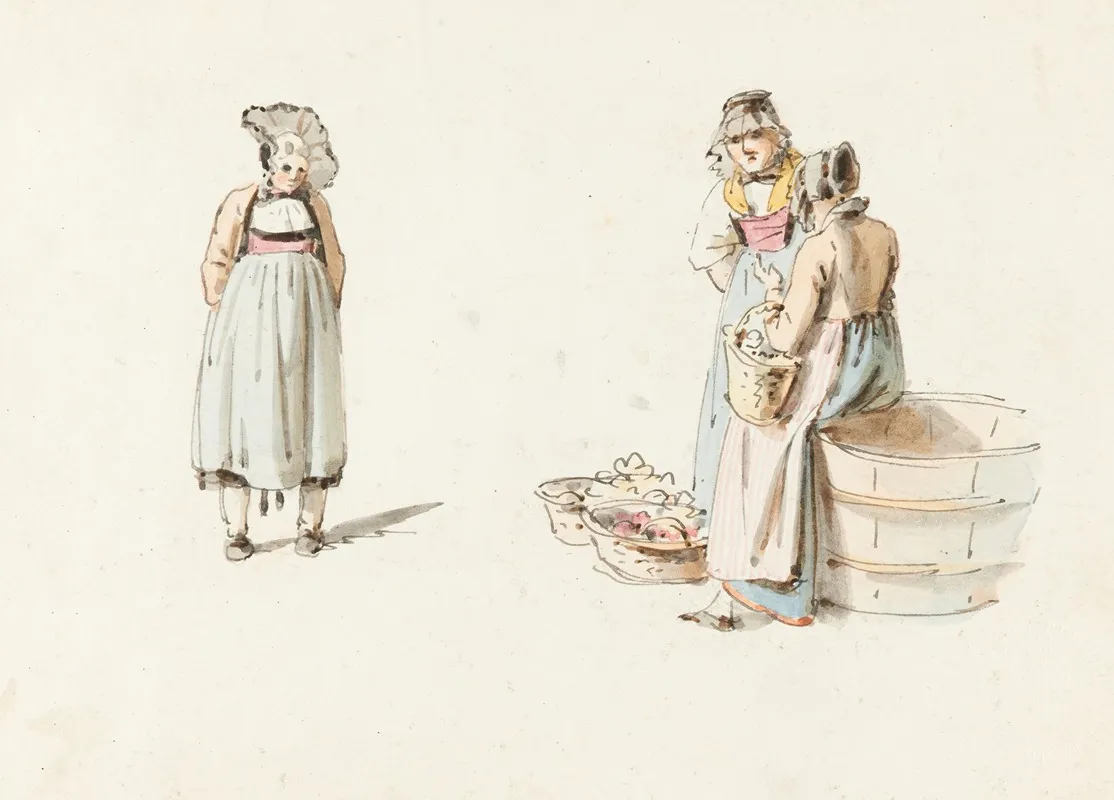 Drei Bauerinnen Auf Dem Markt In Bern