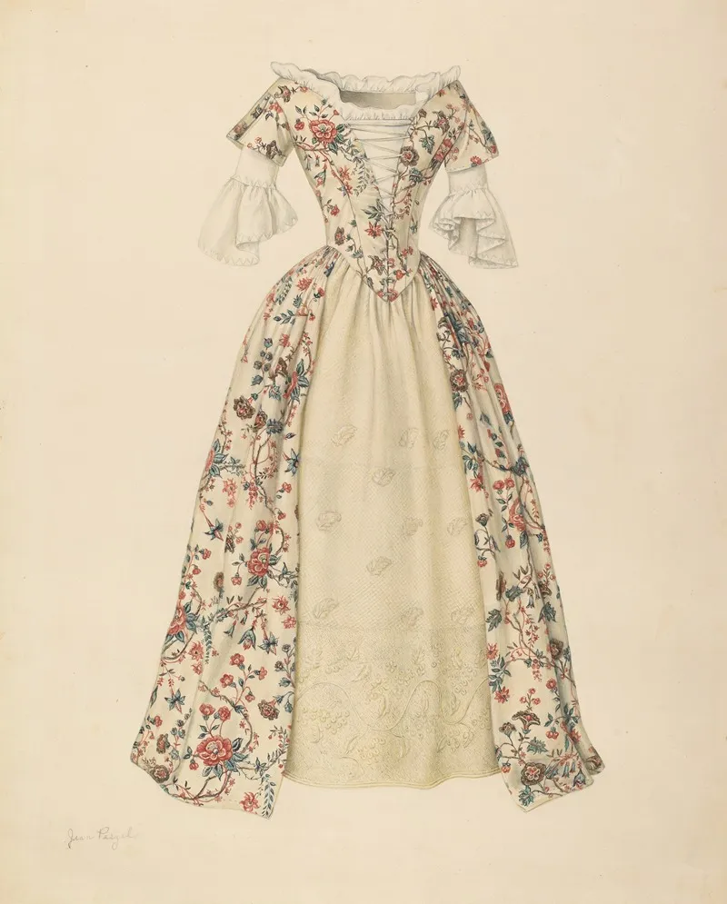 Dress With Quilted Petticoat by Jean Peszel - Canvas Print