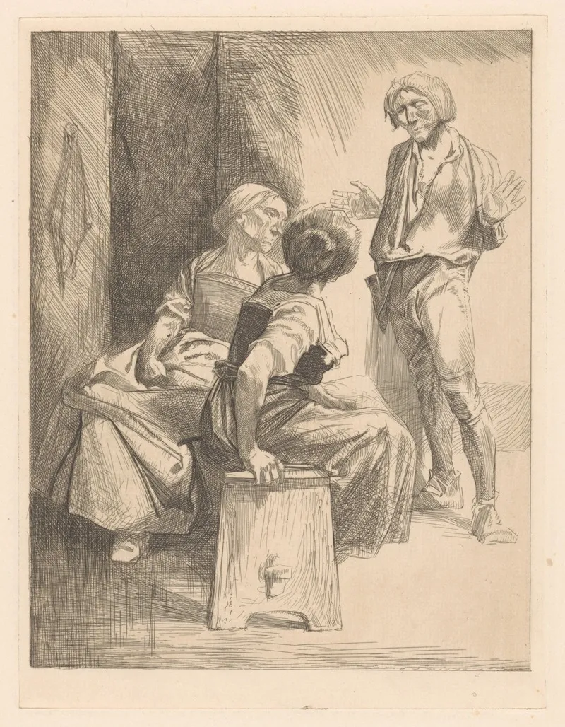 Drie Converserende Figuren by Johannes Josephus Aarts - Canvas Print