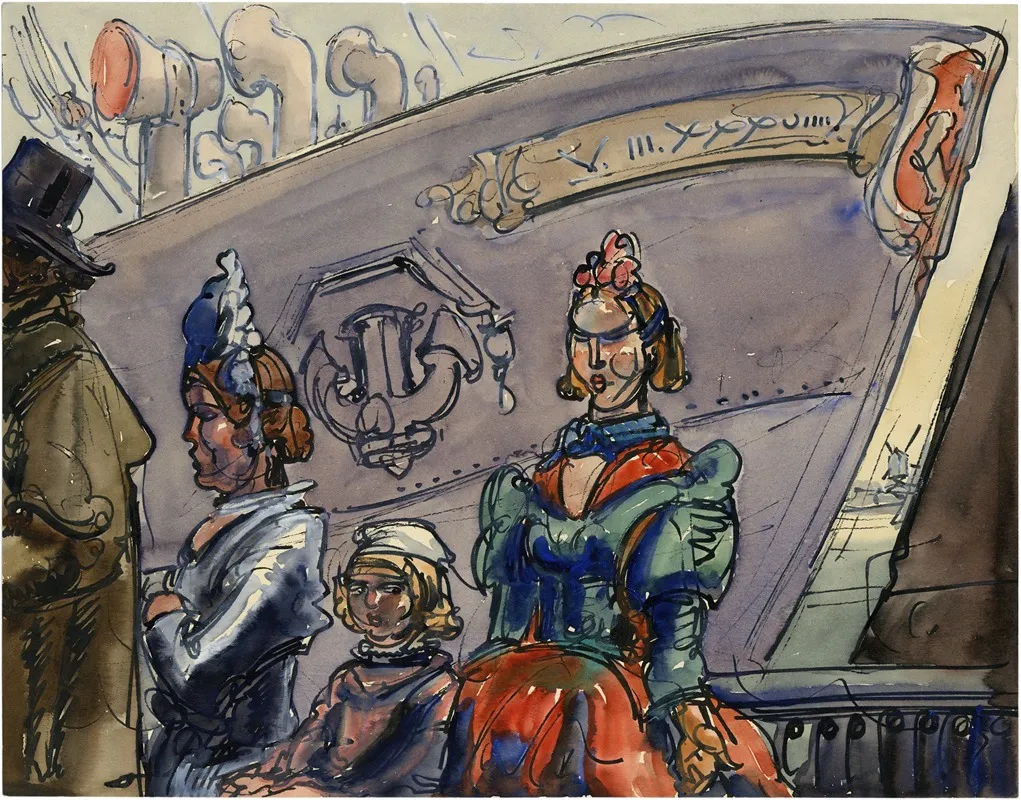 Drie Dames Aan De Kade