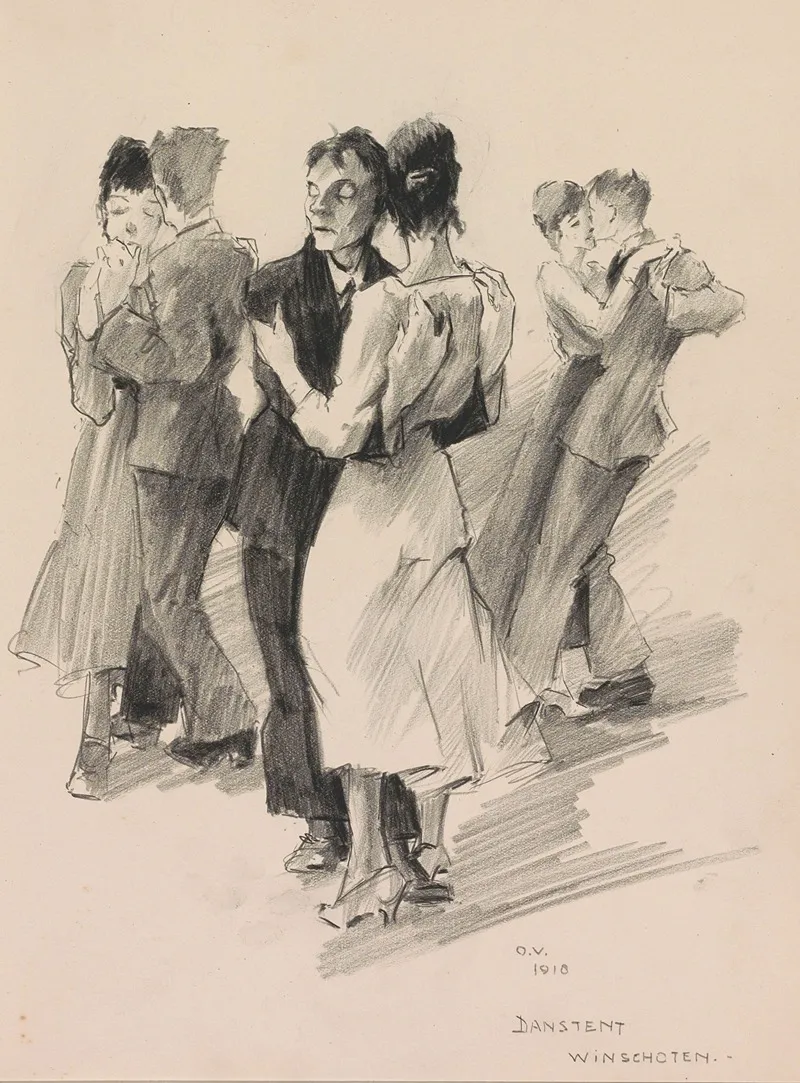Drie Dansende Paren In Een Danstent Te Winschoten