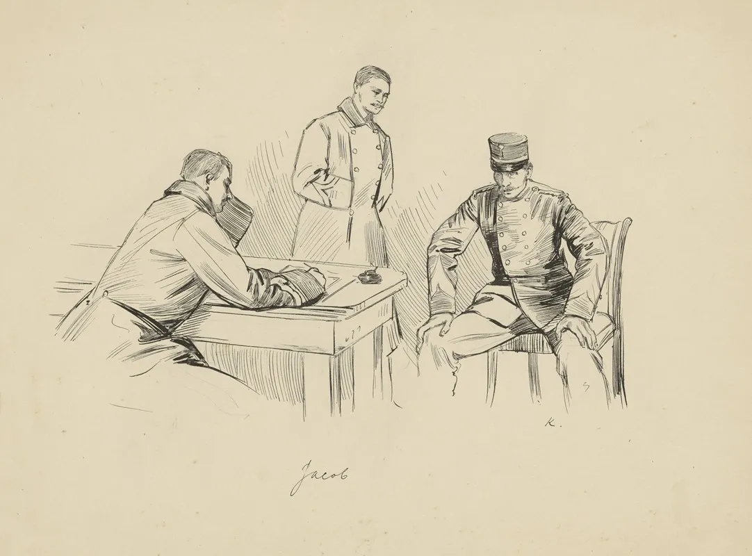 Drie Mannen Rond Een Tafel