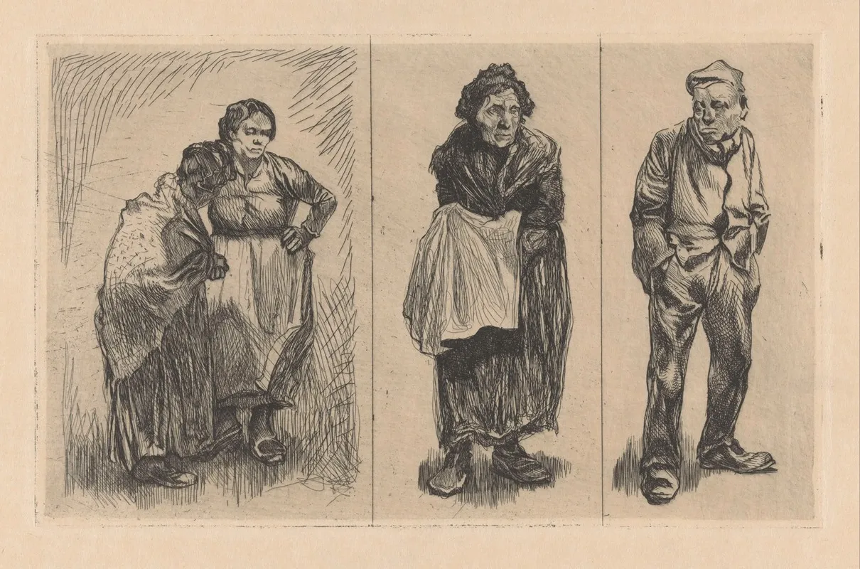 Drie Voorstellingen Met Menselijke Figuren 2 by Johannes Josephus Aarts - Canvas Print