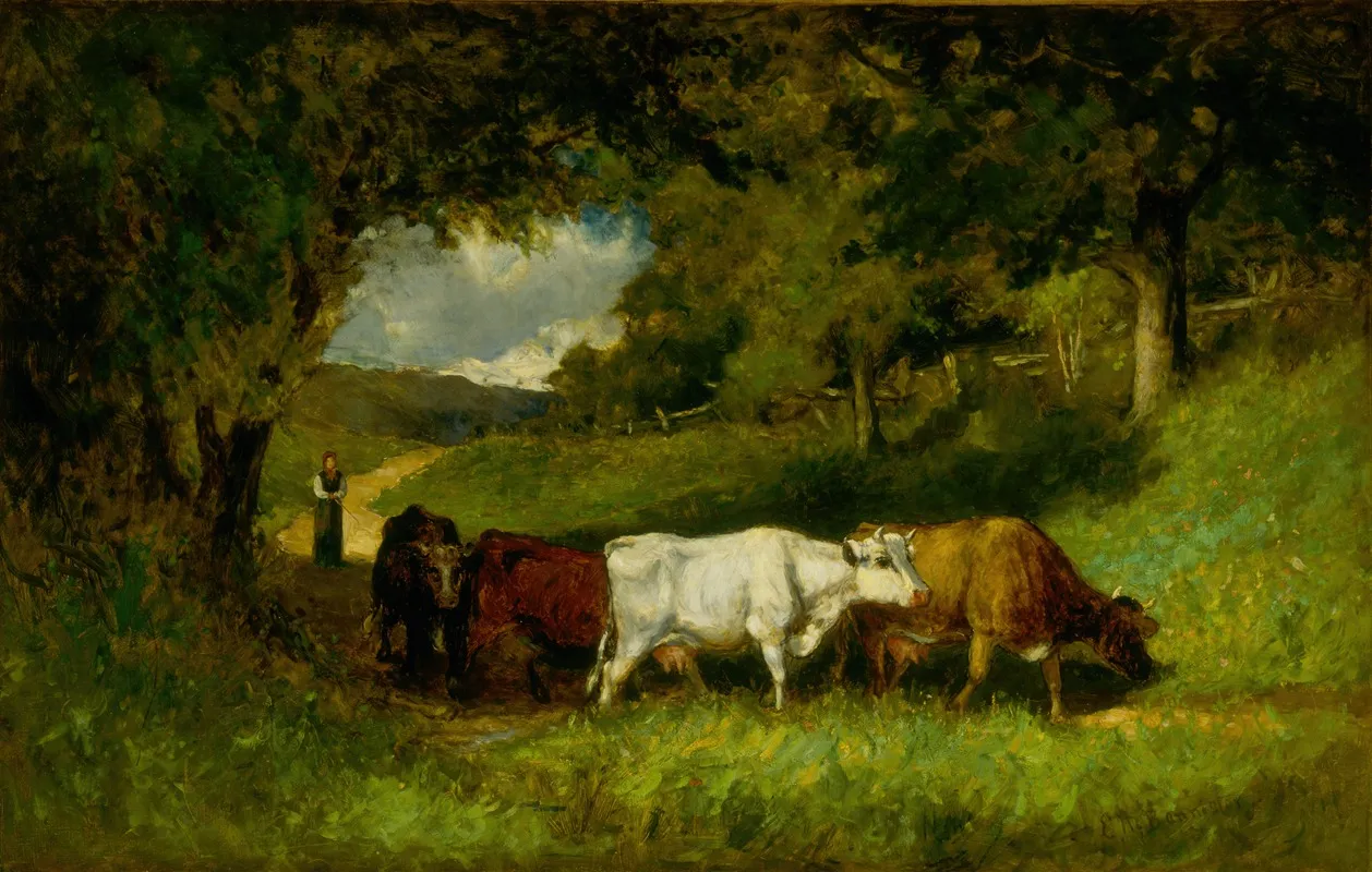 Driving Home The Cows by Edward Mitchell Bannister - Canvas Print