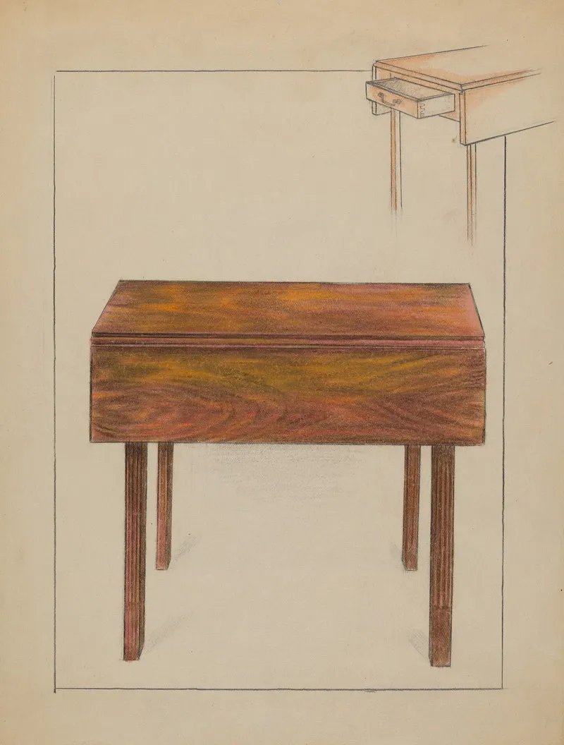 Drop Leaf Table 11 by Ruth Bialostosky - Canvas Print