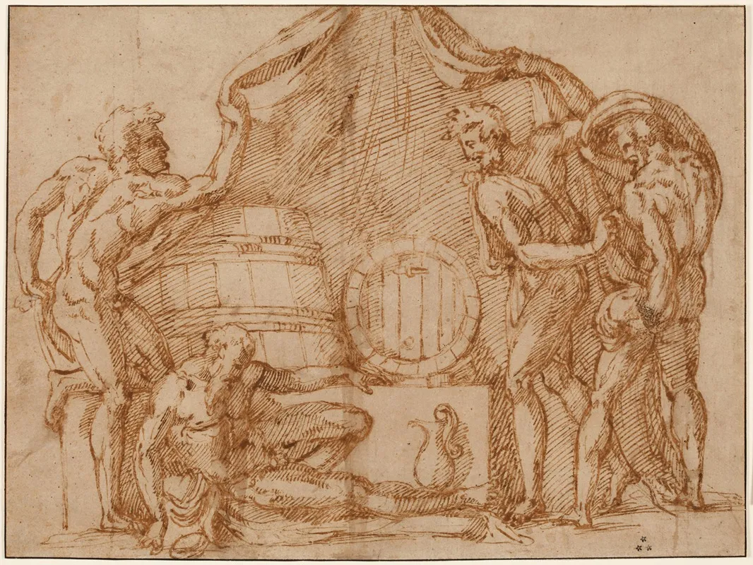 Drunkenness Of Noah by Baccio Bandinelli - Canvas Print