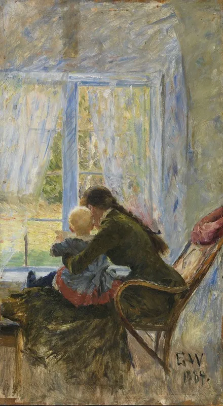 Du Og Bebe by Erik Werenskiold - Canvas Print