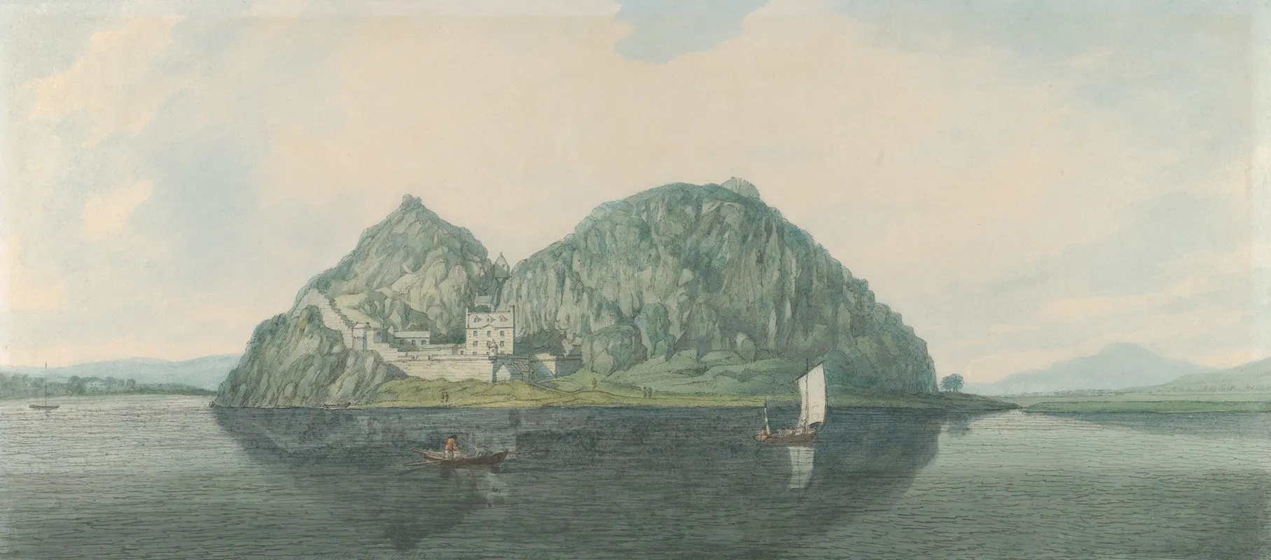 Dumbarton Rock From The South by Joseph Farington - Canvas Print