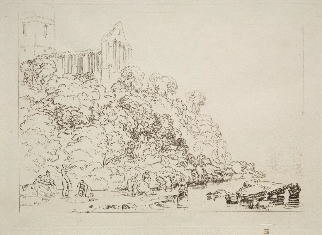 Dumblain Abbey Scotland 2 by Joseph Mallord William Turner - Canvas Print