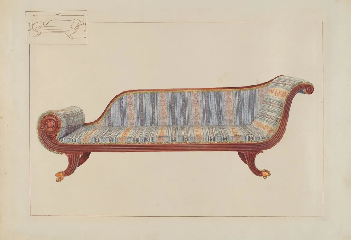 Duncan Phyfe Sofa by Edward L. Loper - Canvas Print