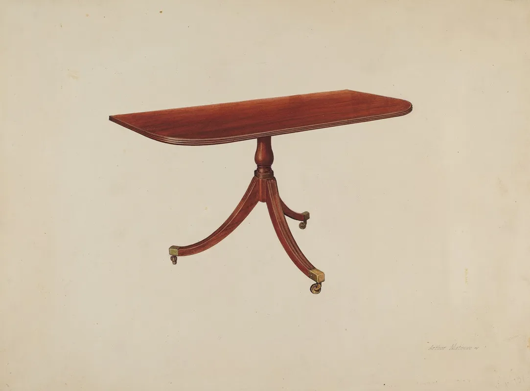 Duncan Phyfe Table by Arthur Mathews - Canvas Print