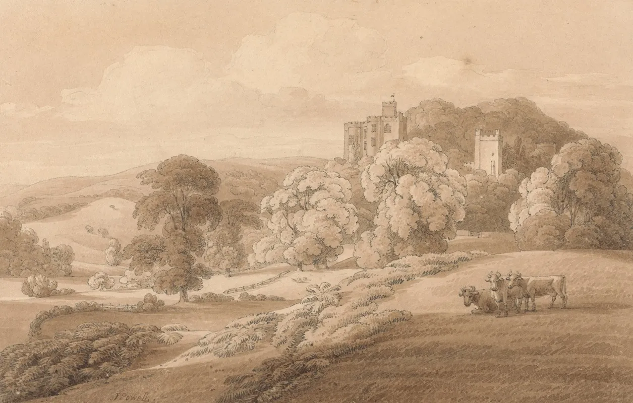Dunster Castle Somerset by Joseph Powell - Canvas Print