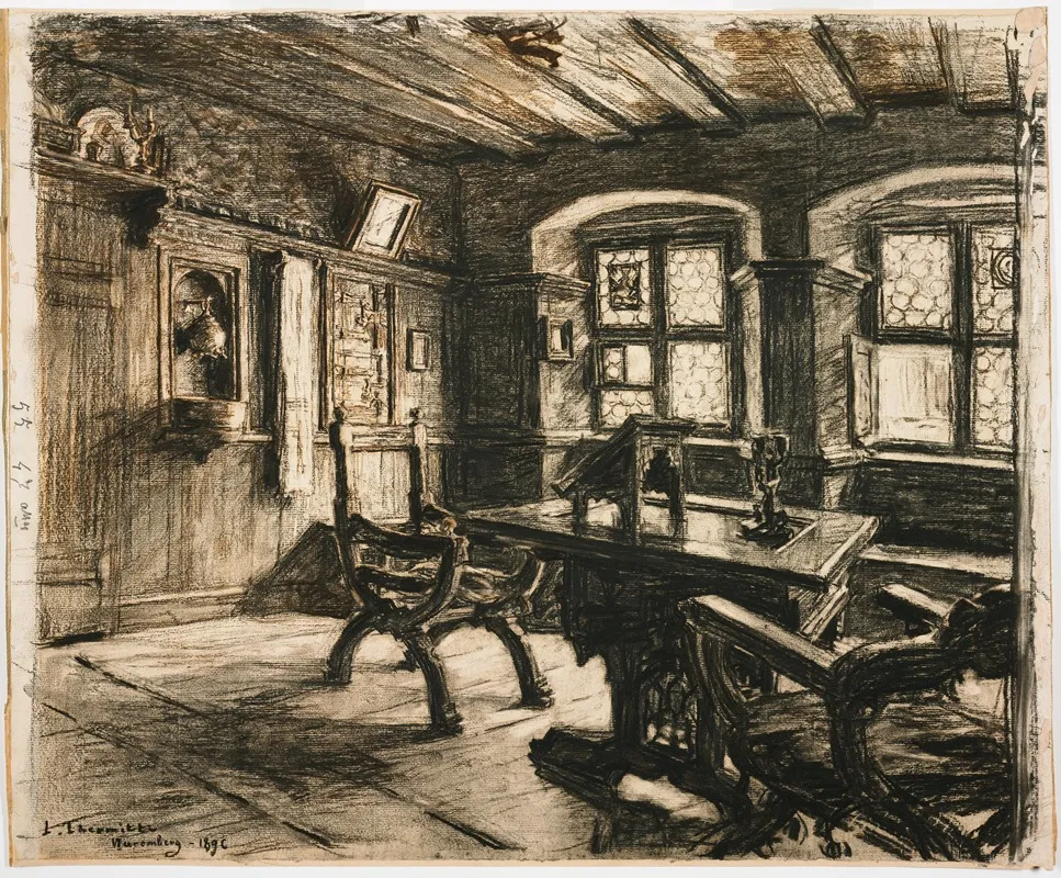 Durers Room In Nuremberg by Léon Augustin Lhermitte - Canvas Print
