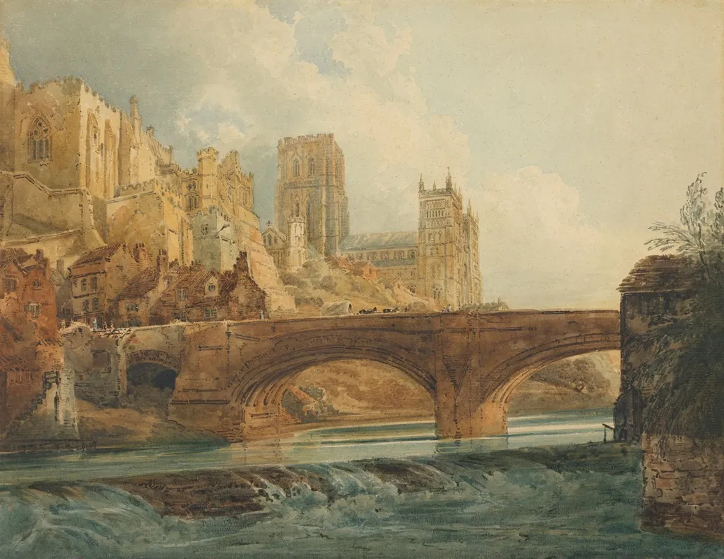 Durham Cathedral And Castle by Thomas Girtin - Canvas Print