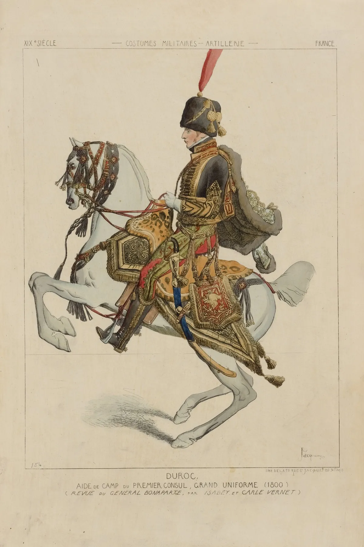 Duroc Aide De Camp Du Premier Consul Grand Uniforme 1800 Revue Du General Bonaparte Par Isabey Et Carle Vernet