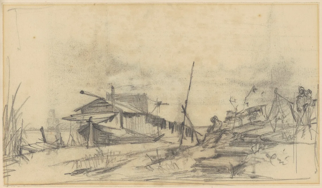 Dutch House Boat by Petrus van der Velden - Canvas Print