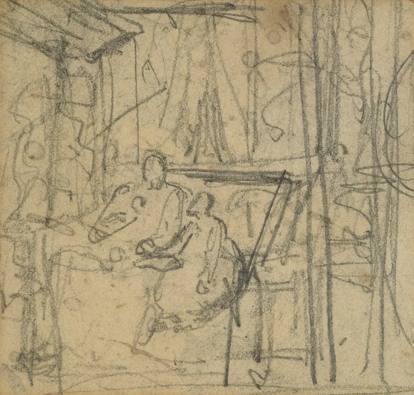 Dutch Interior by Petrus van der Velden - Canvas Print