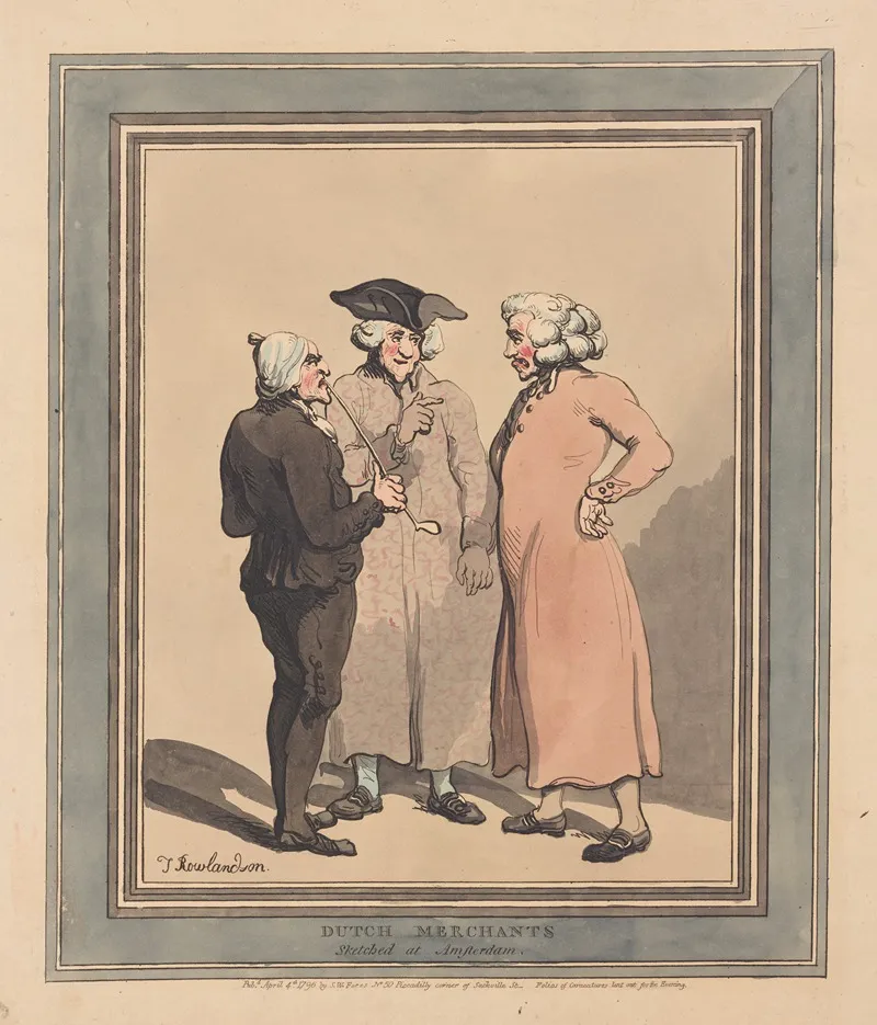 Dutch Merchants Sketched At Amsterdam