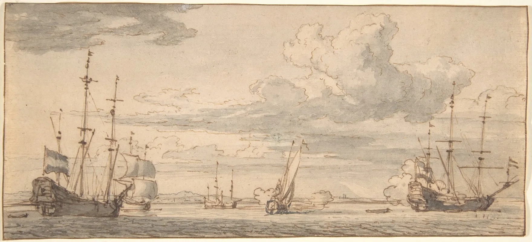 Dutch Ships In A Bay