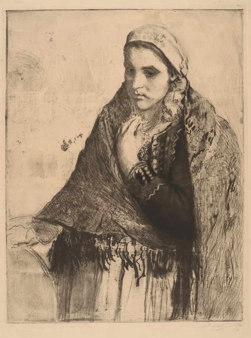 Dziewczyna Krakowska Do Kolan by Leon Wyczółkowski - Canvas Print