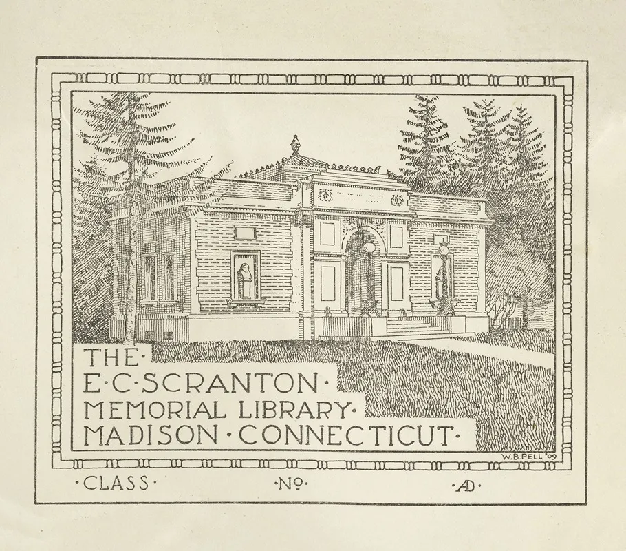 E C Scranton Memorial Library Madison Conn by W. B. Pell - Canvas Print