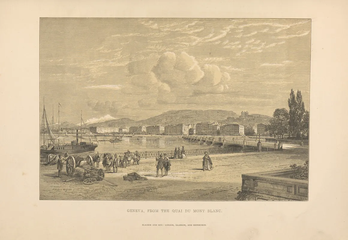 E ‎ ‎kirchner Geneva‎ ‎from‎ ‎the‎ ‎quai‎ ‎du‎ ‎mont‎ ‎blanc by Theodor Gsell Fels - Canvas Print