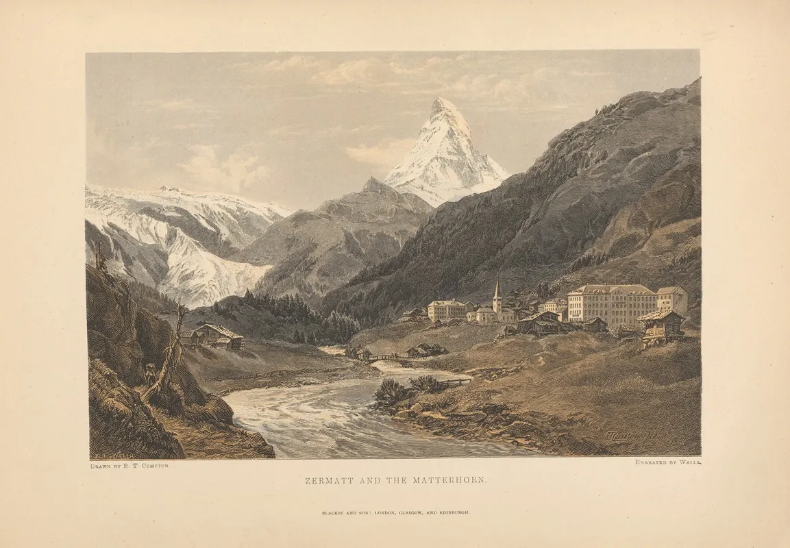 E ‎ ‎t ‎ ‎compton Zermatt‎ ‎and‎ ‎the‎ ‎matterhorn by Theodor Gsell Fels - Canvas Print