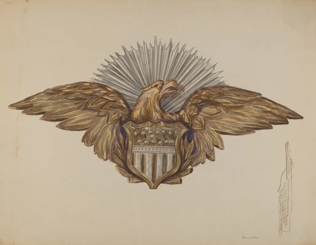 Eagle Emblem 2 by Eva Wilson - Canvas Print
