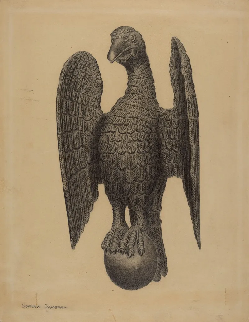 Eagle Figure by Gordon Sanborn - Canvas Print