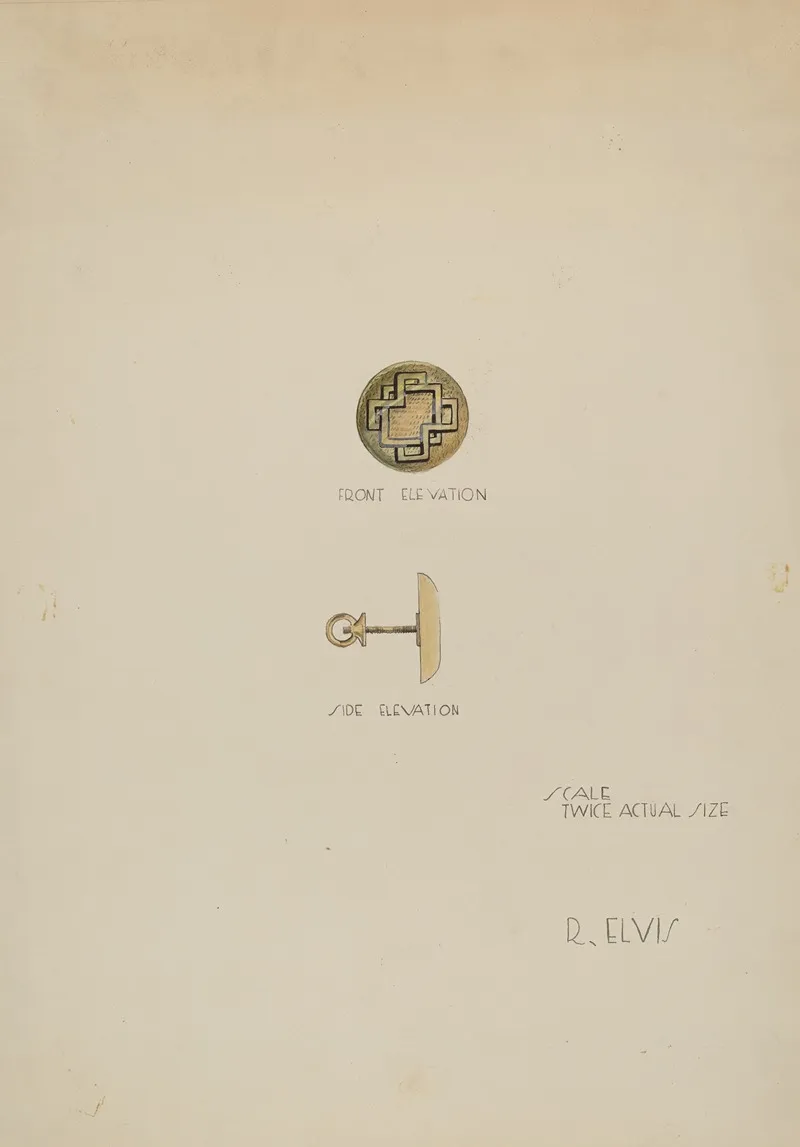 Earring 2 by Roberta Elvis - Canvas Print