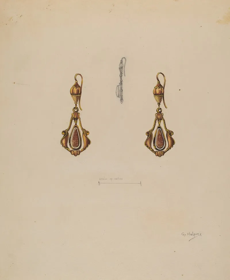 Earrings 5 by Grace Halpin - Canvas Print