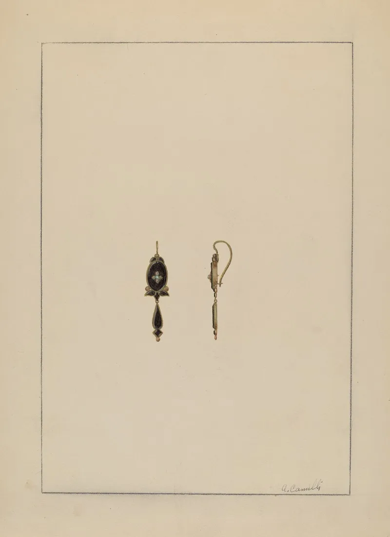 Earrings by Albert Camilli - Canvas Print